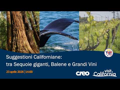 Video 23-4-26 Suggestioni Californiane tra Sequoie giganti, Balene e Grandi Vini