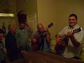 Our good friends Senhor Madruga, Benjamim, Steve, and Matt singing and playing cantoria at Mario & Lilly's house.  October 28, 2006.