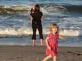 stella, raphael and nathalie at marconi beach, cape cod, as the sun was setting on another beautiful day.