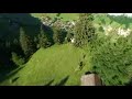 Dave Barlia and Andy West flying with wingsuits above Wengen