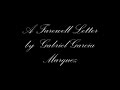 A Farewell Letter by Gabriel Garcia Marquez GARCIA MARQUEZ