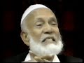 Part (4/10): http://www.youtube.com/watch?v=_xm7w-3jDlQDurban Business And Professional Women At The I.P.C.I. - by Sheikh Ahmed DeedatIn this video members of the Durban Business And Professional Women's Club visit Sheikh Ahmed Deedat at the I.P.C.I. (Islamic Propagation Centre International) to discuss matters regarding Islam and Christianity.Sheikh Ahmed Deedat: In 1986, the King Faisal Foundation awarded the King Faisal International Prize for SERVICE TO ISLAM, to a South African who is more or better known than many dignitaries in their own countries. This was the first time that this prestigious award has been awarded to a South African. The recipient of this award was a man totally dedicated to his faith and its propagation and who was not afraid to challenge any one to a debate to settle once and for all the matter, who has the good news right? He was none other than Sheikh Ahmed Deedat, reverently known and called UNCLE by those who hold him in high esteem and admiration. The award came after a lifetime of struggle to propagate Islam and to defend Islam against the onslaught of the missionaries. Finally, he was given recognition by the international Muslim community that he deserved and focused more sharply the attention of the Muslim world on the most important aspect of his work, the challenge to propagate Islam. This was his life long ambition to focus the Muslim world's attention and resources on the propagation of Islam, and at last he succeeded. What a moment of jubilation, achievement and personal gratification for Sheikh Deedat the award was, a turning point in his life. Sheikh Deedat did not have much formal schooling, but he was self-taught through experience and a penchant for reading, debating, discussion, and a profound sense of commitment to a mission and goal. He was driven and goal oriented. He was focused and never let up until the job was done. He was sharp, perceptive, forthright, fiery, and daring in his challenge of those whom he debated, particularly against those who equal his missionary zeal and sense of audacity. Formal schooling did not destroy his creative prowess, his tenacity, ambition, drive, and sheer daring to swim upstream. Sheikh Deedat was more a scholar of the Bible than the Qur'an, and was more familiar and adroit with its teachings. He had an insight and perspective of the Bible which made many Christians he came into contact with rethink and re-examine their faith, particularly those aspects of the Bible and the Qur'an that deal with the divine mission and life of Prophet Jesus. On May 3, 1996, Sheikh Ahmed Deedat suffered a stroke which left him paralyzed from the neck down, and also meant that he could no longer speak or swallow. He was flown to a hospital in Riyadh, where he was taught to communicate through a series of eye-movements. He spent the last nine years of his life in a bed in his home in Verulam, South Africa, encouraging people to engage in da'wah. He continued to receive hundreds of letters of support from around the world. During these years, rumors spread throughout the Internet that he was already dead, and even some websites that contained his pamphlets mentioned as early as 2002 that he was dead. On August 8, 2005, Ahmed Deedat finally succumbed to his prolonged illness and died at his home in Trevennen Road, Verulam in the province of KwaZulu Natal.