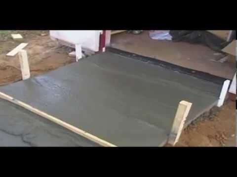 Sidewalk - This video describes step by step and demonstrates how to build forms, mix and pour a concrete ramp for a storage building. These basic techiques can also be...