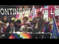 Alberto Pizango durante el cierre de la IV Cumbre Continental Indígena