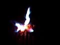 blue flaming pinecones