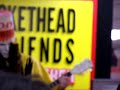 buckethead in store at the tower records on sunset strip in hollywood. playing 