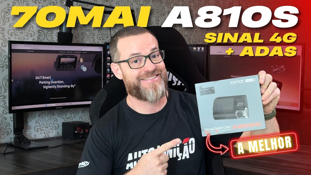 70mai A810S: A Melhor Câmera de VIGILÂNCIA para o seu carro com acesso 4G em Tempo REAL!