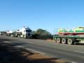 Road train convoy delivering boats to Geraldton