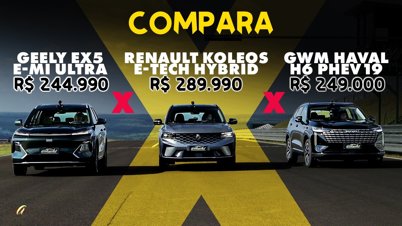 COMPARATIVO: GEELY EX5 X GWM HAVAL H6 X RENAULT KOLEOS! QUAL SUV MÉDIO HÍBRIDO É MELHOR?