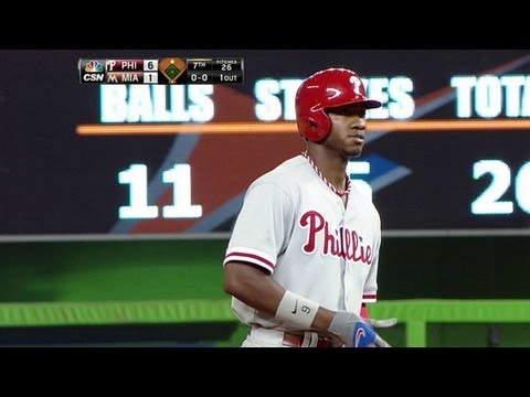 Video: PHI@MIA: Brown laces RBI double down right-field line