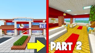 Minecraft Tutorial: How To Make A Modern Bus Station Part 2 "2019 City Tutorial"