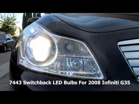 2008 Infiniti G35 with 7443 Switchback LED Bulbs For Front Turn Signal Lights