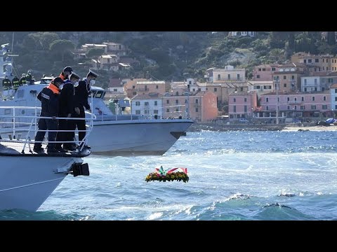 Aufgewühlte See, emotionales Gedenken - 10. Jahrestag Costa Concordia