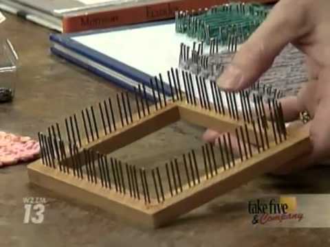 CraftSanity on TV: Making loom out of book and nails