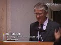 Complete video at: http://fora.tv/2008/11/20/Neil_Joeck_The_US_And_Pakistan_Next_Steps

Foreign policy expert Neil Joeck discusses possible shifts in nuclear weapons policy under an Obama Administration, and what it may mean for U.S. attitudes towards Pakistan's nuclear status.

-----

Since 9/11, the U.S. and Pakistan have collaborated on regional security issues.

However, the recent replacement of Pervez Musharraf by President Zardari and an impending change in the White House promise a new era of both opportunities and challenges.

Joeck, a leading expert on both South Asian and nuclear issues who served on the White House staff, will examine the U.S.-Pakistan relationship - The Commonwealth Club of California

Neil Joeck is a Senior Fellow at the Center for Global Security Research (CGSR) at the Lawrence Livermore National Laboratory (LLNL) and an Adjunct Professor of Political Science at the University of California, Berkeley. He served from 2004 to 2005 as Director for Counterproliferation Strategy at the National Security Council. Dr. Joeck was primarily responsible for India and Pakistan proliferation issues, but also worked on the Bush-Putin Bratislava summit, the Nonproliferation Treaty Review Conference, and Department of Homeland Security and multilateral regime (CWC, BWC, MTCR) issues. From 2001-2003, he was a member of the Policy Planning Staff at the Department of State, where he was responsible for the India, Pakistan, Afghanistan and nuclear proliferation portfolios. He received the Meritorious Honor Award, and the Policy Planning staff the Superior Honor Award, for work on Afghanistan following September 11.