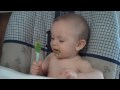 Eating peas!