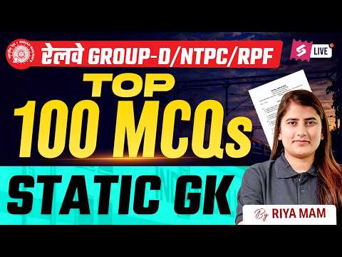 RRB NTPC 2026 | Static GK One Shot For Railway Exam 2026 | Complete Static Gk by Riya Mam