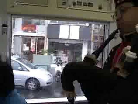train tram bagpipes Tokyo