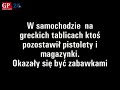 Pistolety i magazynki w samochodzie osobowym, ale tylko zabawkowe
