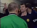 a camera in the tunnel at highbury stadium caught captions patrick vieira and roy keane exchanging some harsh words before the match which united eventually won 2-4 in a thriller.