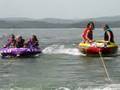 Bren, Abby, Micah, Kelsey, and Kennadi Tube the lake