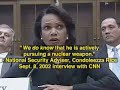 representativepress.googlepages.com representativepress.googlepages.com Condoleezza Rice: Liar, Secretary of State, War Criminal pt1 Please join for the mailing list so critical activist info can be easily shared: groups.google.com www.representativepress.org Isn't it true that you had intelligence that cast doubt on your repeated claims that Iraq did have WMD.