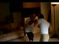 Master Topher pads his son Bruce Ricketts