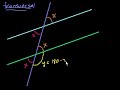 Angles formed when a transversal intersects parallel lines.