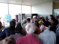 Rep. Ann Kirkpatrick walking out of her town hall