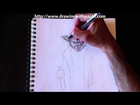 how to draw easy yoda