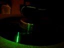 Rotary Woofer illuminated by a laser