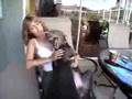Bored Dad Abuses Family w/ Leaf Blower