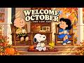 WELCOME OCTOBER WITH SNOOPY 🍂 COZY AUTUMN CAFé JAZZ FOR WORK ..