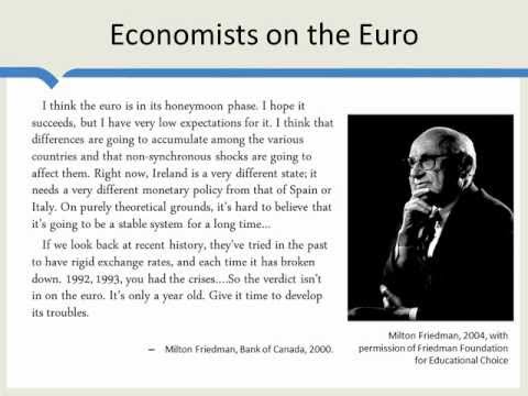 Euro (Currency) - How does basic theory apply to the euro? http://mruniversity.com/courses/eurozone-crisis/optimum-currency-areas-and-euro.