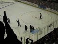 Lubo w/ slap shot into goal at Honda Center 10.06.06 against the Ducks