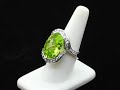 New 14K White Gold Moldavite Peridot Diamond Ring On eBay