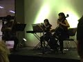 a performance of the main theme from laputa castle in the sky by a trio from the eminence symphony orchestra at supanova 2007 in sydney.
performed by:
hiroaki yura on violin.
kumiko ito on keyboard.
minah choe on cello.
their website is http://www.eminenceonline.com