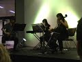 a performance of the main theme from laputa castle in the sky by a trio from the eminence symphony orchestra at supanova 2007 in sydney.
performed by:
hiroaki yura on violin.
kumiko ito on keyboard.
minah choe on cello.
their website is http://www.eminenceonline.com