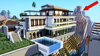 WANT THIS TUTORIAL? Minecraft: How To Build a MODERN Mansion / Modern Cliff/Mountain house! 2018