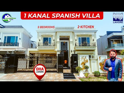 DHA Phase 6 1 Kanal Spanish House | 5 Bedrooms | Marble Floors | Security Cameras | Terrace & BBQ