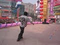 Yusuke Katagiri performs with inlineskates in China on Xmas