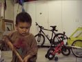 Two-year-old artist painting!