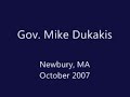 Gov. Mike Dukakis speaks to the Newbury grassroots