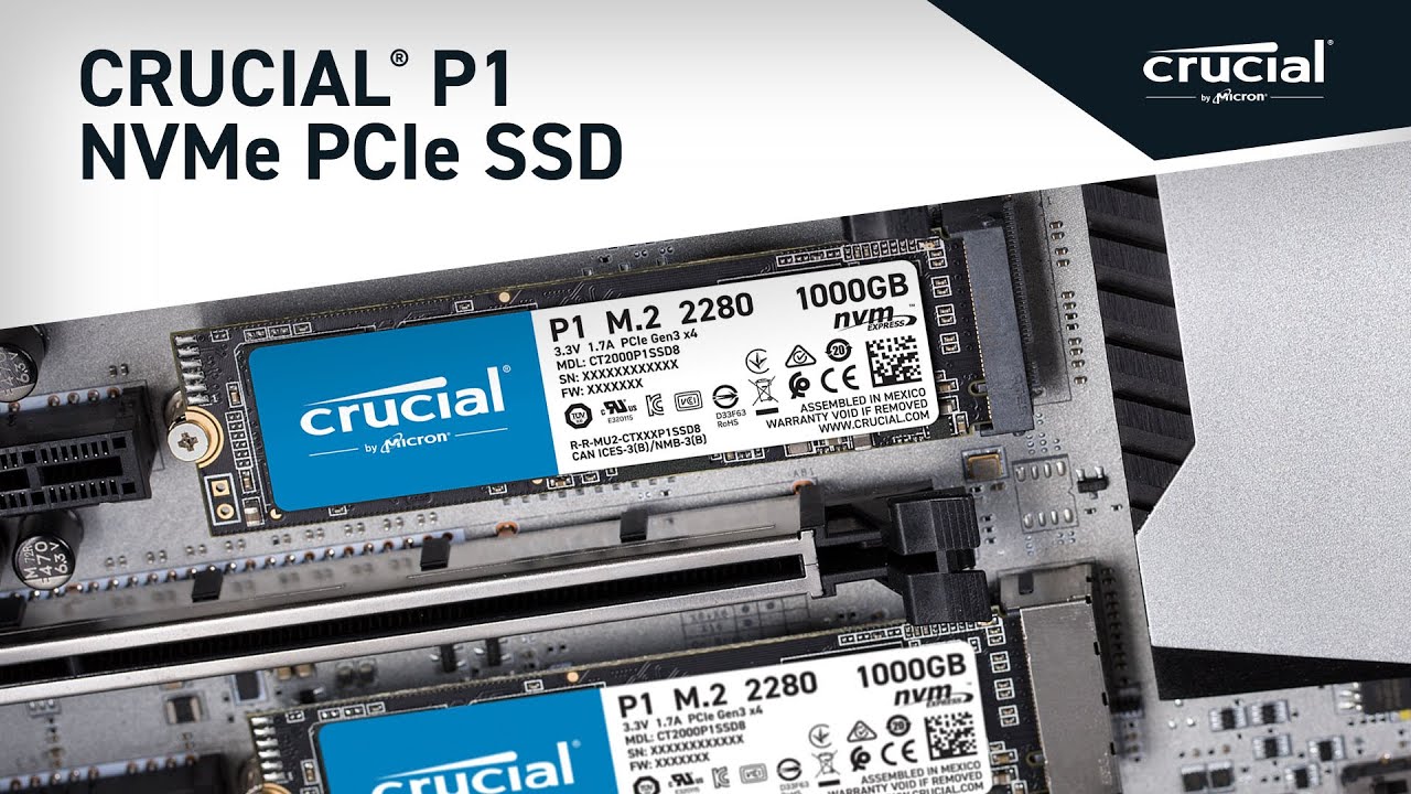 Ổ cứng SSD Crucial P1 1TB NVMe M.2 PCIe Gen3 x4 CT1000P1SSD8