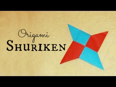 Tutorial teaching how to make an origami shuriken (Ninja star).