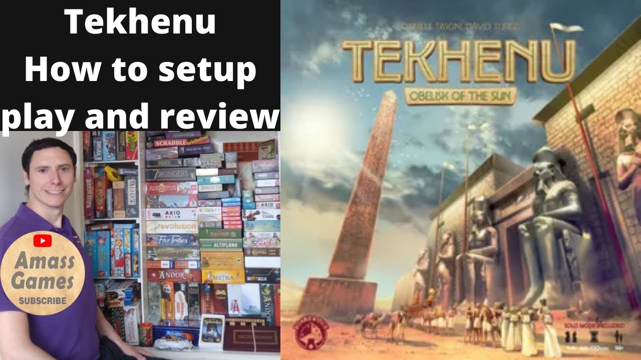Tekhenu - How to set up, play and review by * AmassGames * Tawantinsuyu heavy euro board game 4K B&D