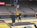 Iowa players trying to dunk after practice.MOV