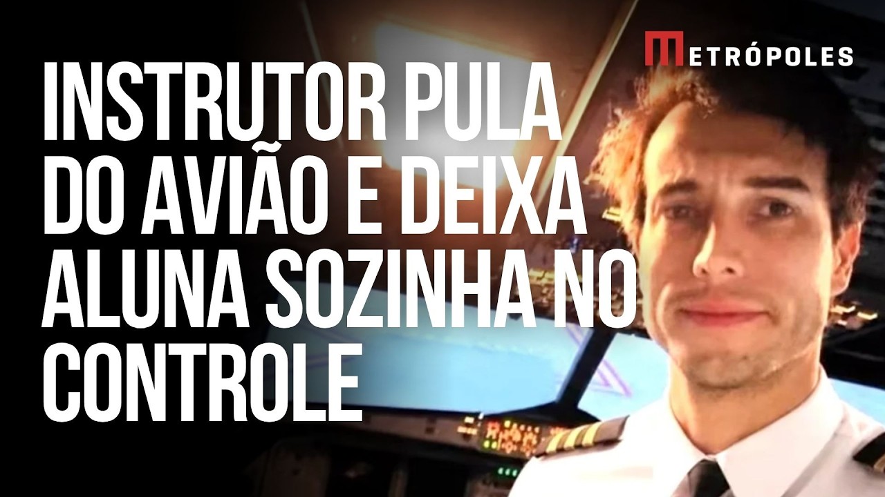 Instrutor se joga de avião no ar e deixa aluna sozinha no controle da aeronave