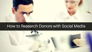 How to Research Donors with Social Media
