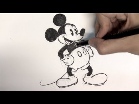 how to draw mickey mouse